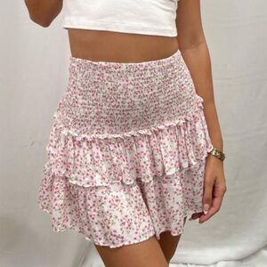 Hollister Smocked Floral Skirt